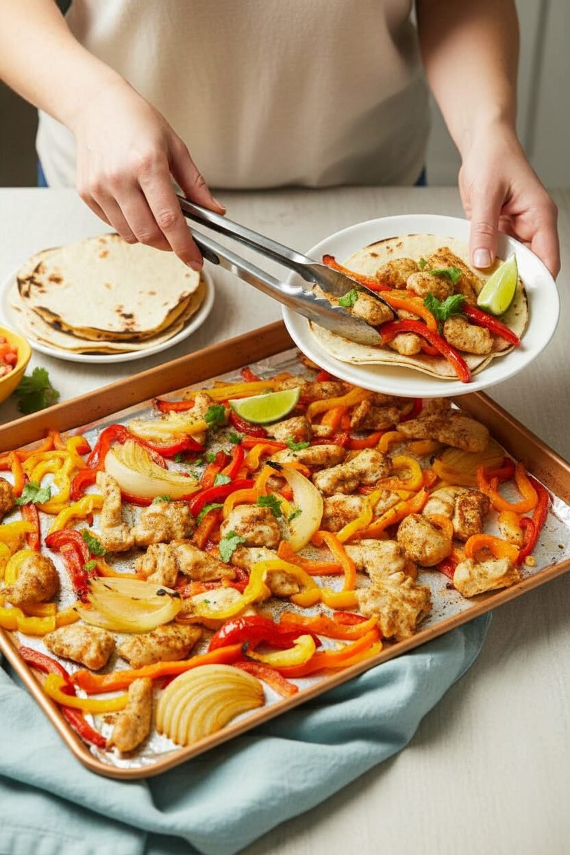 Simple Chicken Fajitas on a Sheet Pan