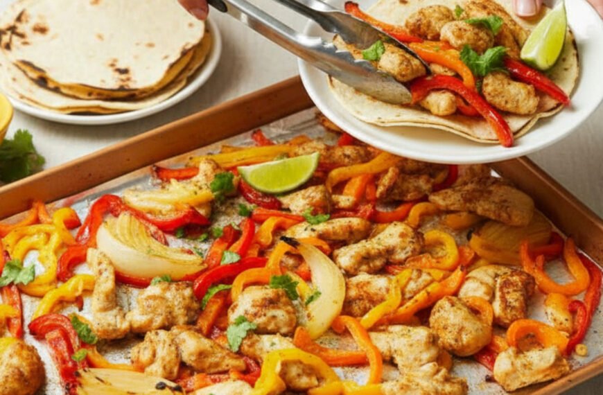 Easy Sheet Pan Chicken Fajitas with Peppers and Onions