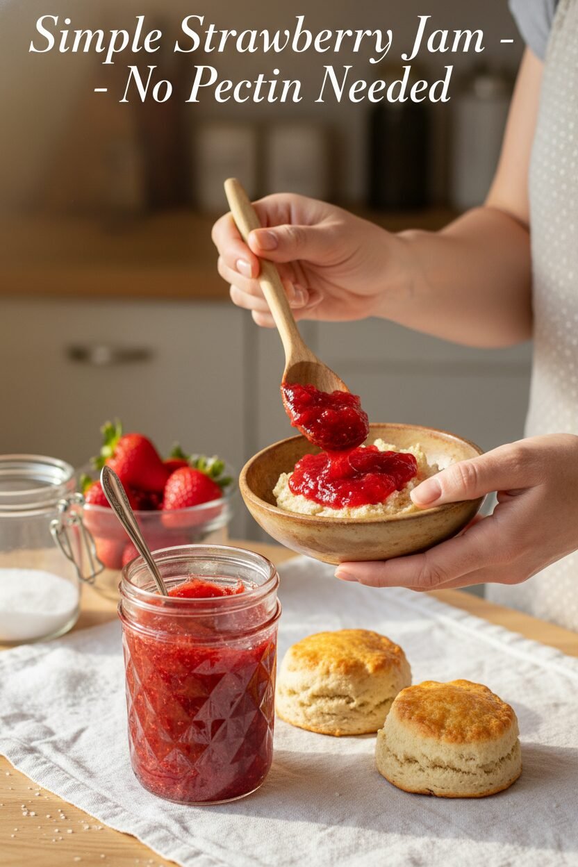 Simple Strawberry Jam No Pectin Needed