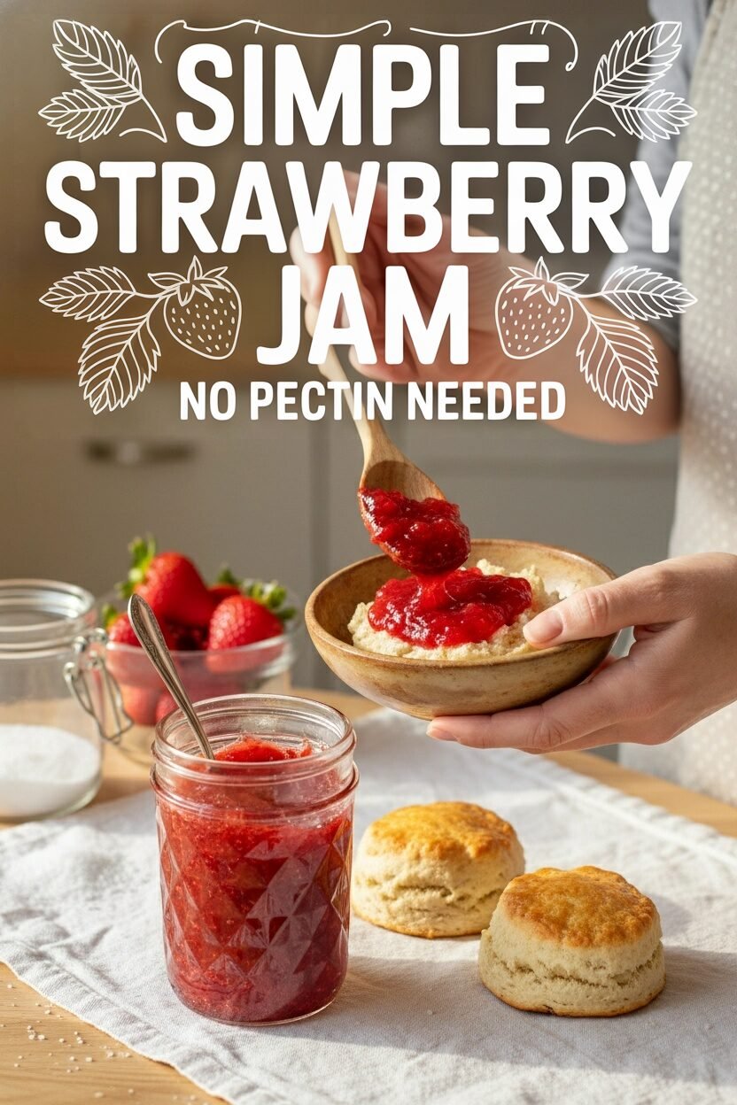 Simple Strawberry Jam No Pectin Needed