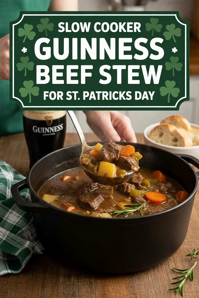 Slow Cooker Guinness Beef Stew for St Patricks Day