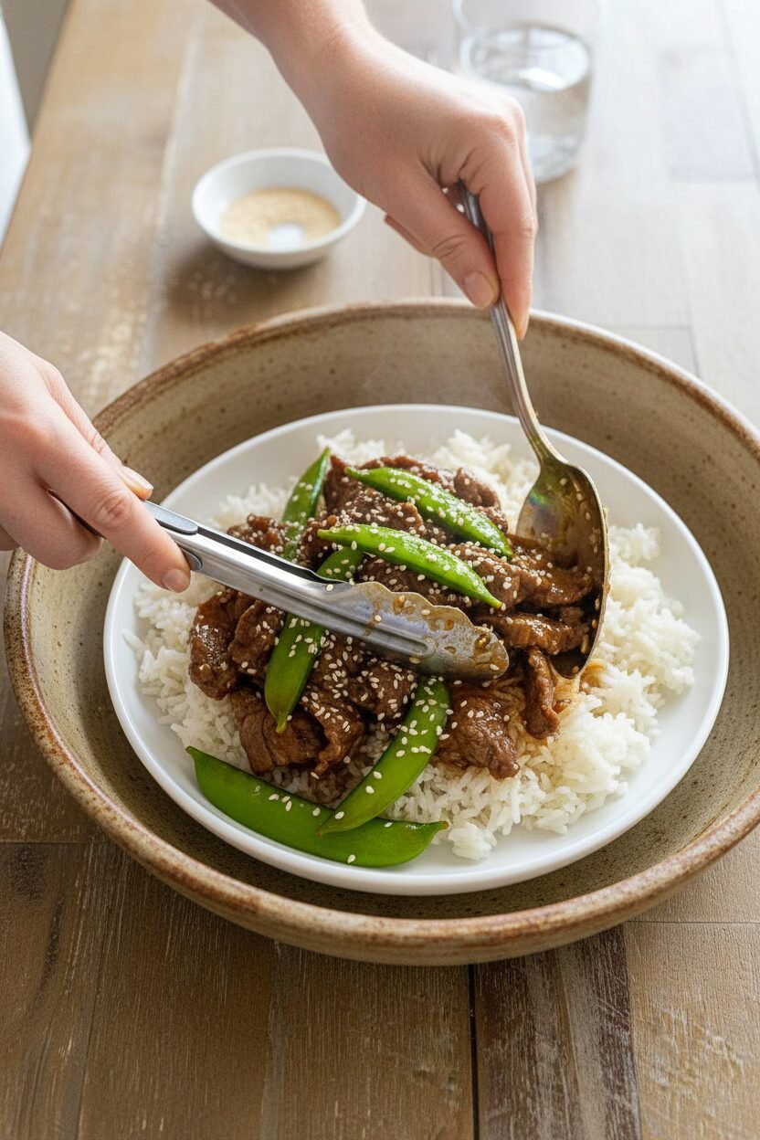 Speedy Beef and Snap Pea Saute
