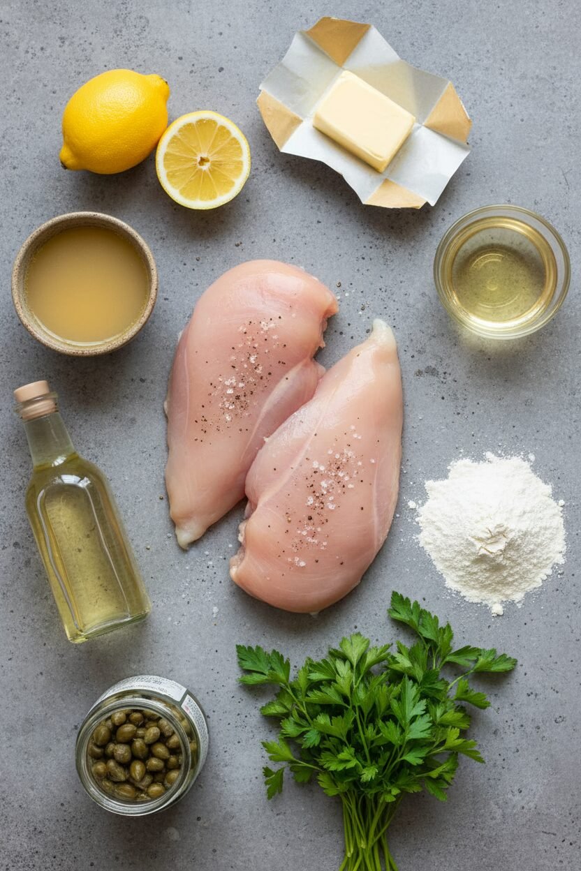 Speedy Chicken Piccata and Asparagus