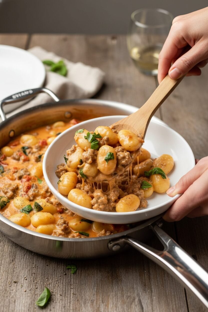 Speedy Sausage and Gnocchi Skillet