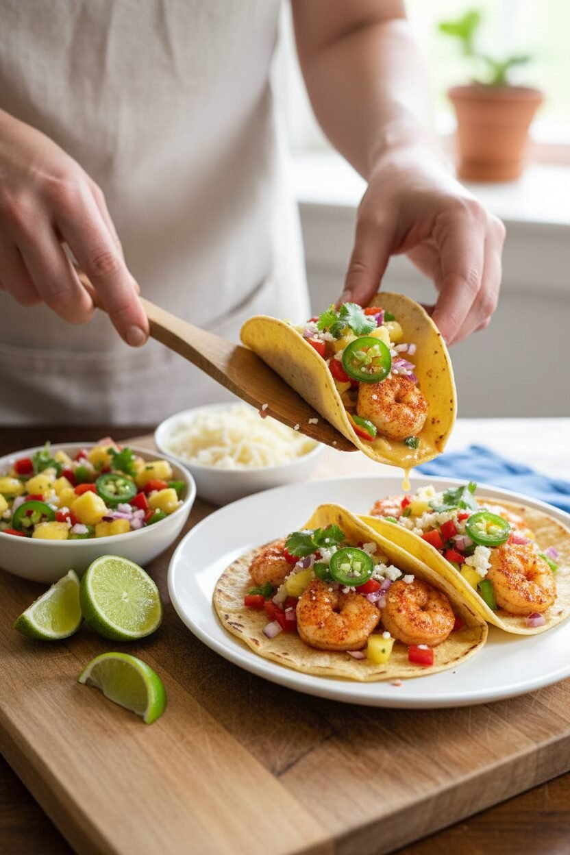 Speedy Shrimp Tacos with Pineapple Salsa