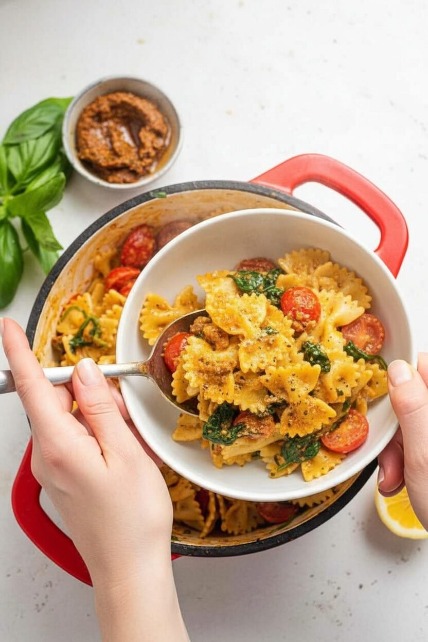 Speedy Sun-Dried Tomato Pesto Pasta