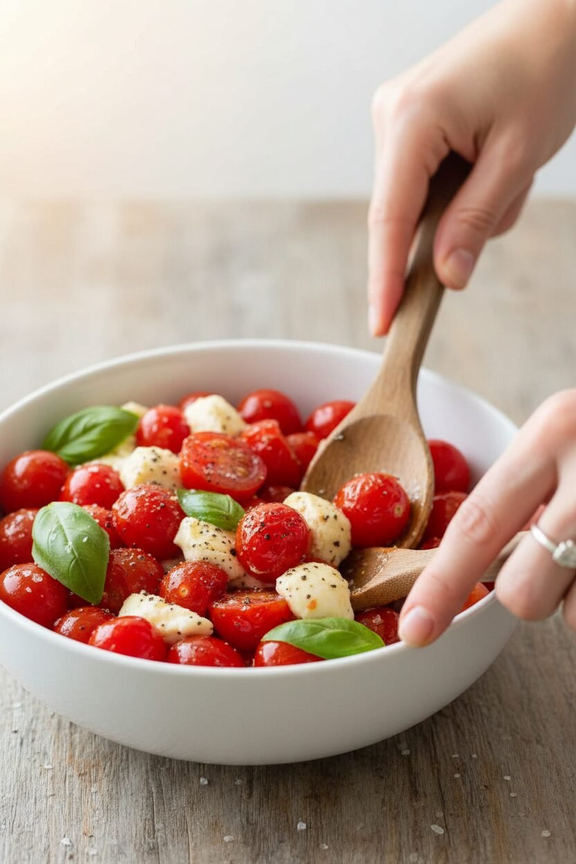 Speedy Tomato Mozzarella Caprese
