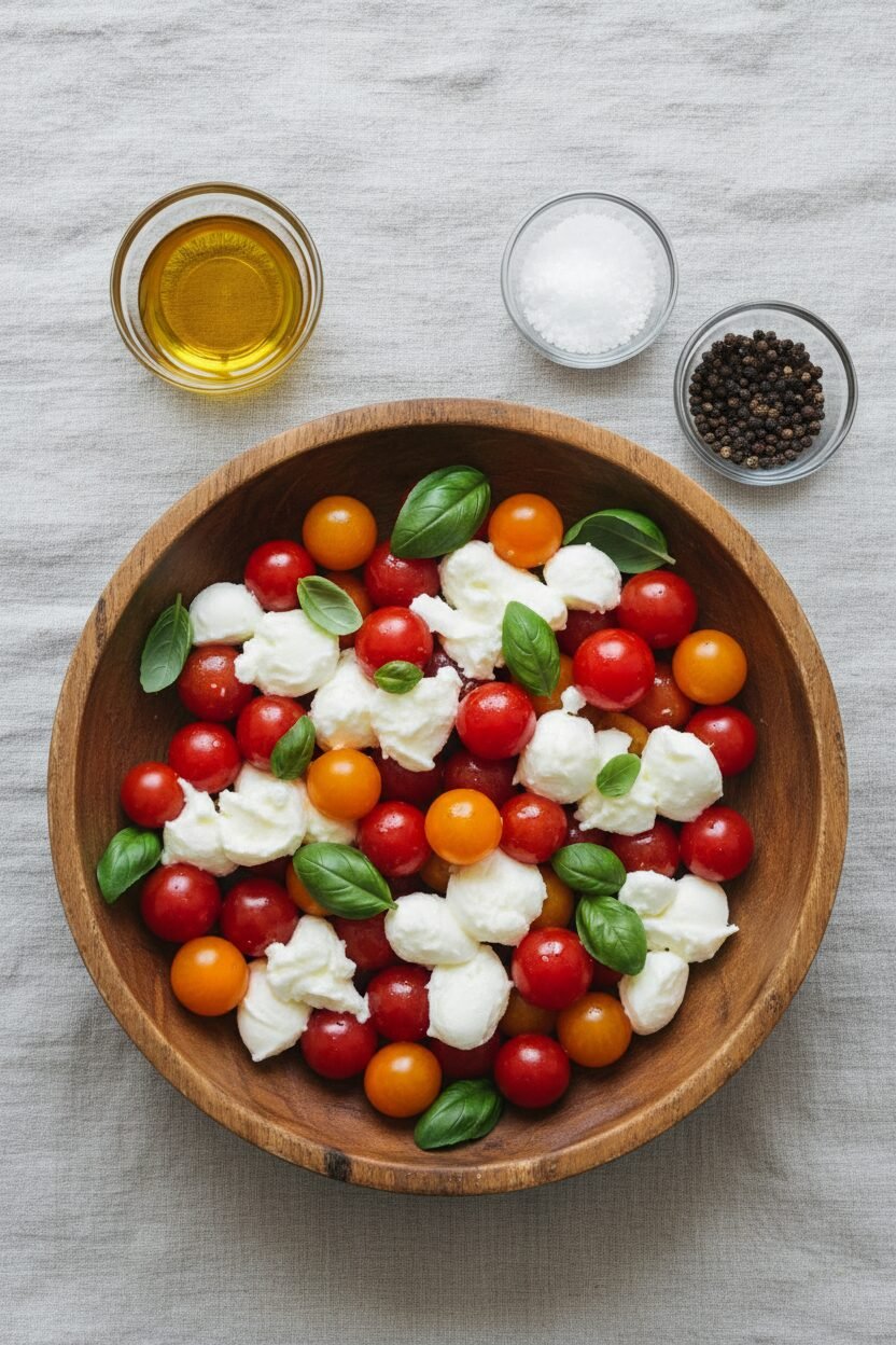 Speedy Tomato Mozzarella Caprese