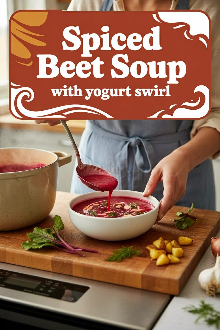 Spiced Beet Soup with Yogurt Swirl