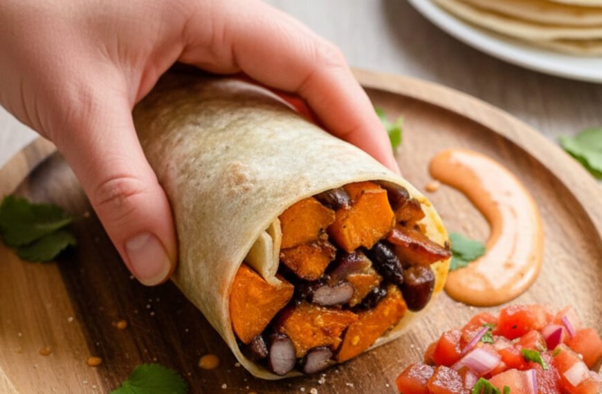 Spiced Sweet Potato and Black Bean Wraps