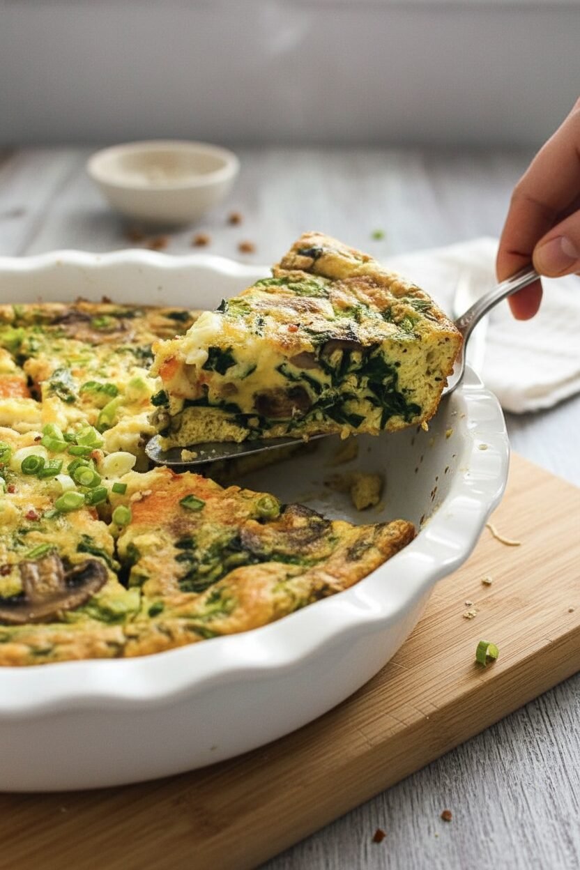 Spinach Mushroom Quiche Without Crust