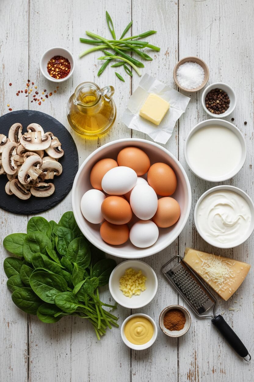 Spinach Mushroom Quiche Without Crust