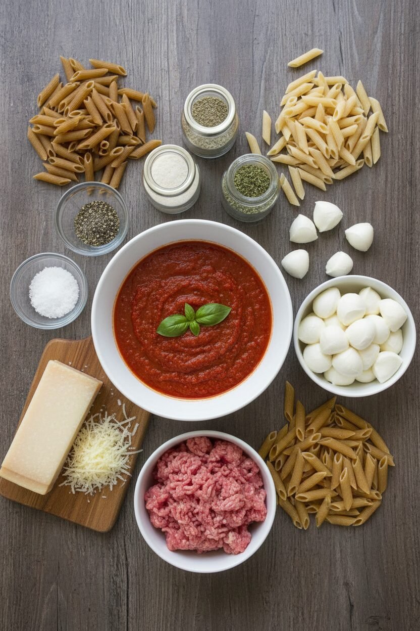 Spinach Turkey Baked Ziti Casserole