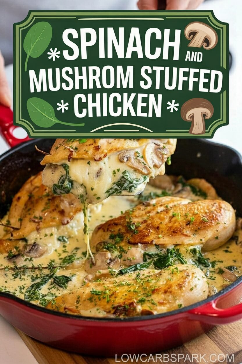 Spinach and Mushroom Stuffed Chicken