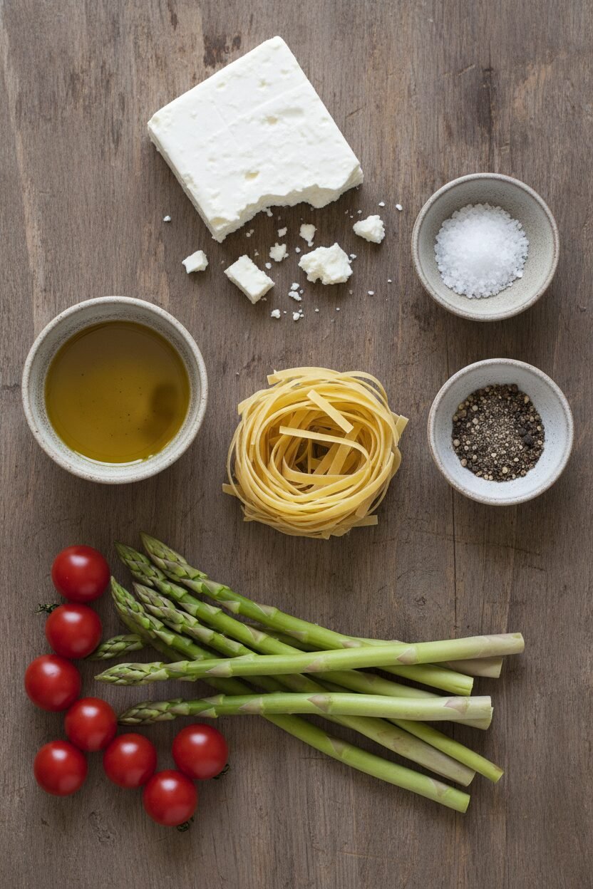 Spring Asparagus and Feta Pasta Bake