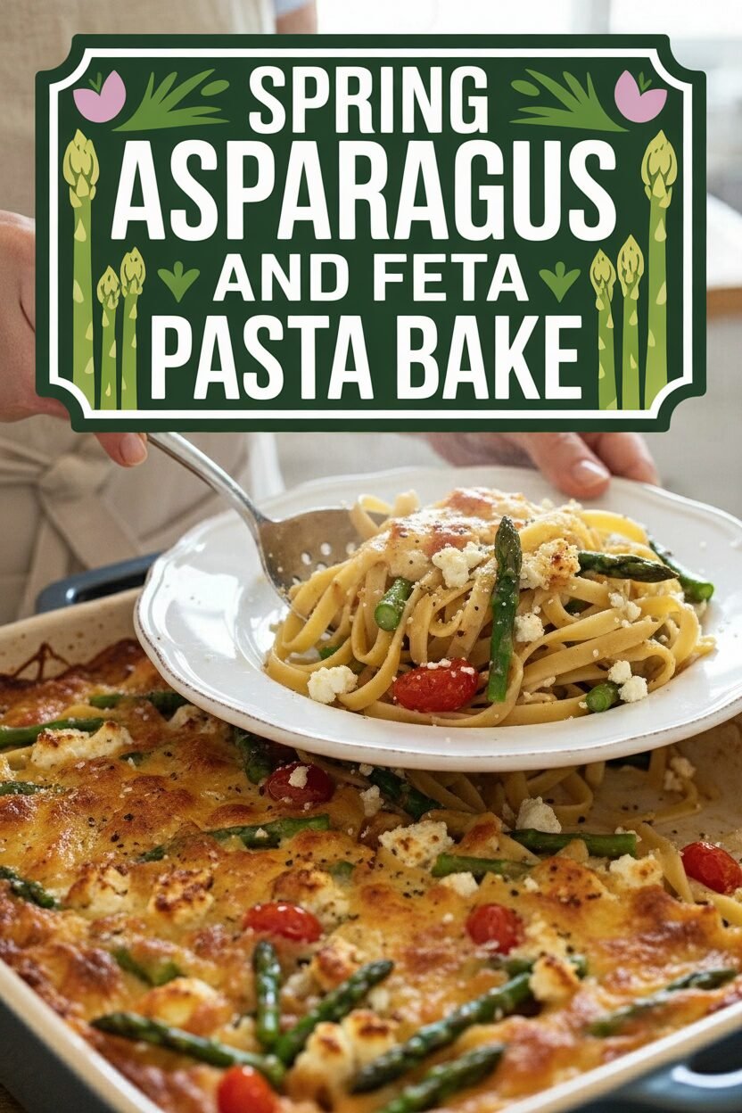 Spring Asparagus and Feta Pasta Bake