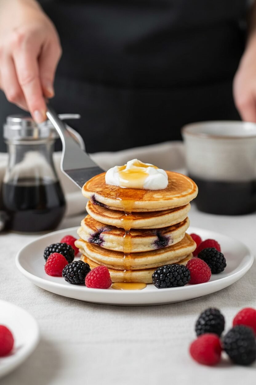 Spring Berry Greek Yogurt Pancakes