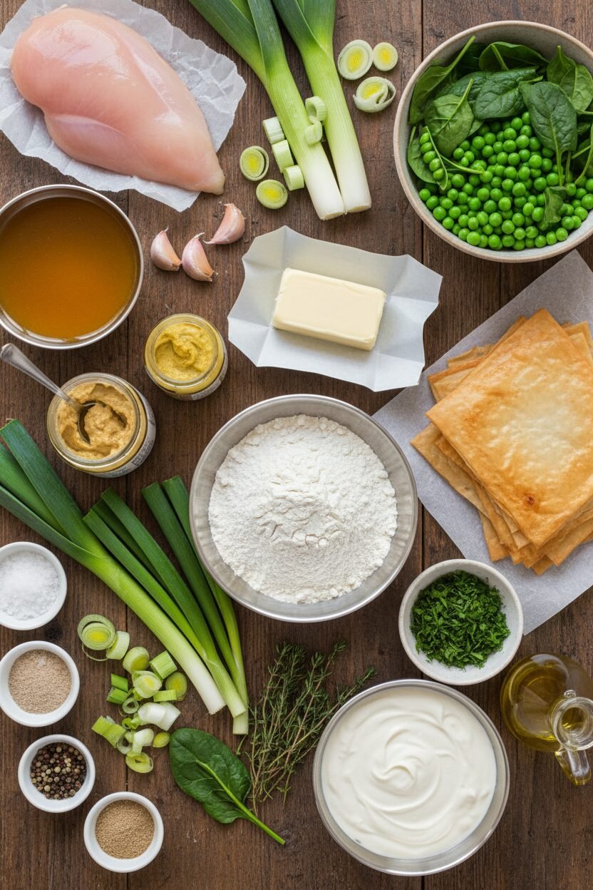 Spring Chicken Pot Pie with Flaky Crust