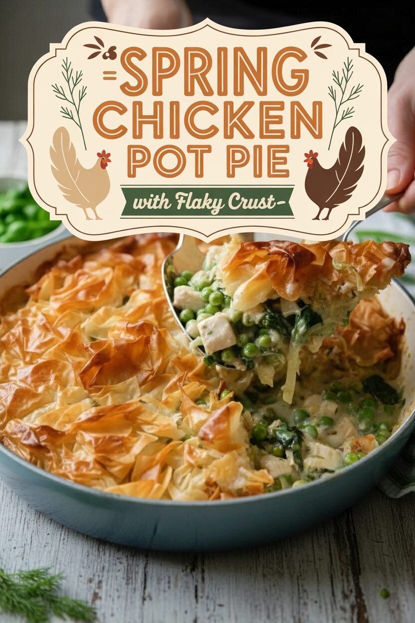 Spring Chicken Pot Pie with Flaky Crust