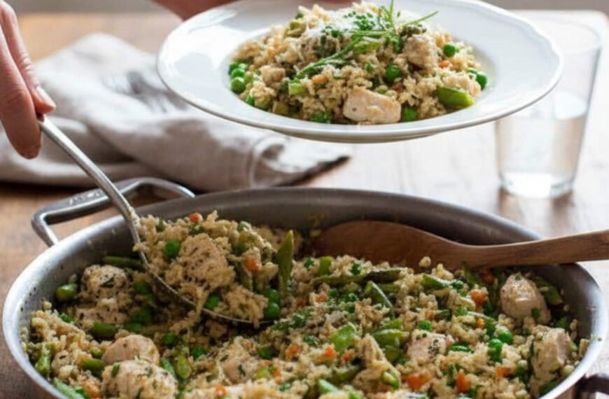Spring Chicken and Rice Skillet