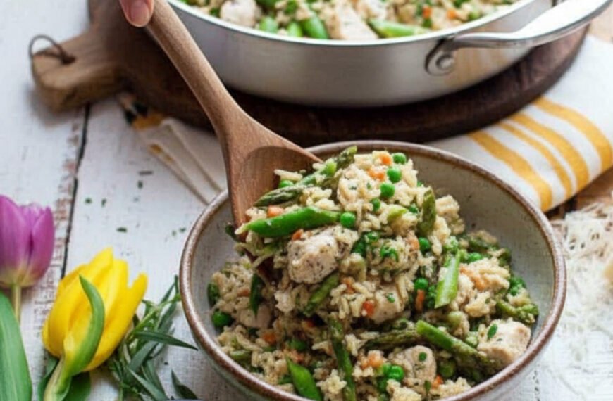 Easy One-Pot Chicken and Rice with Spring Vegetables