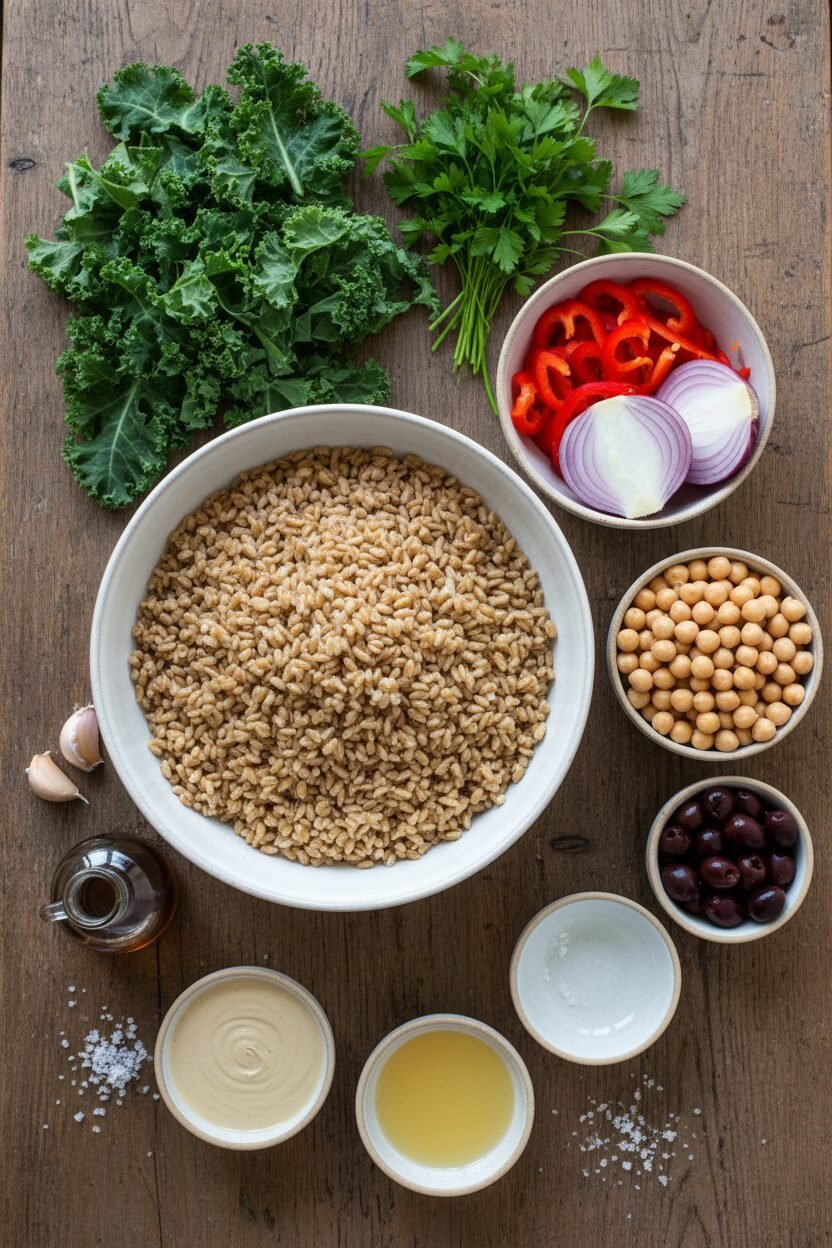 Spring Farro Bowl with Roasted Vegetables