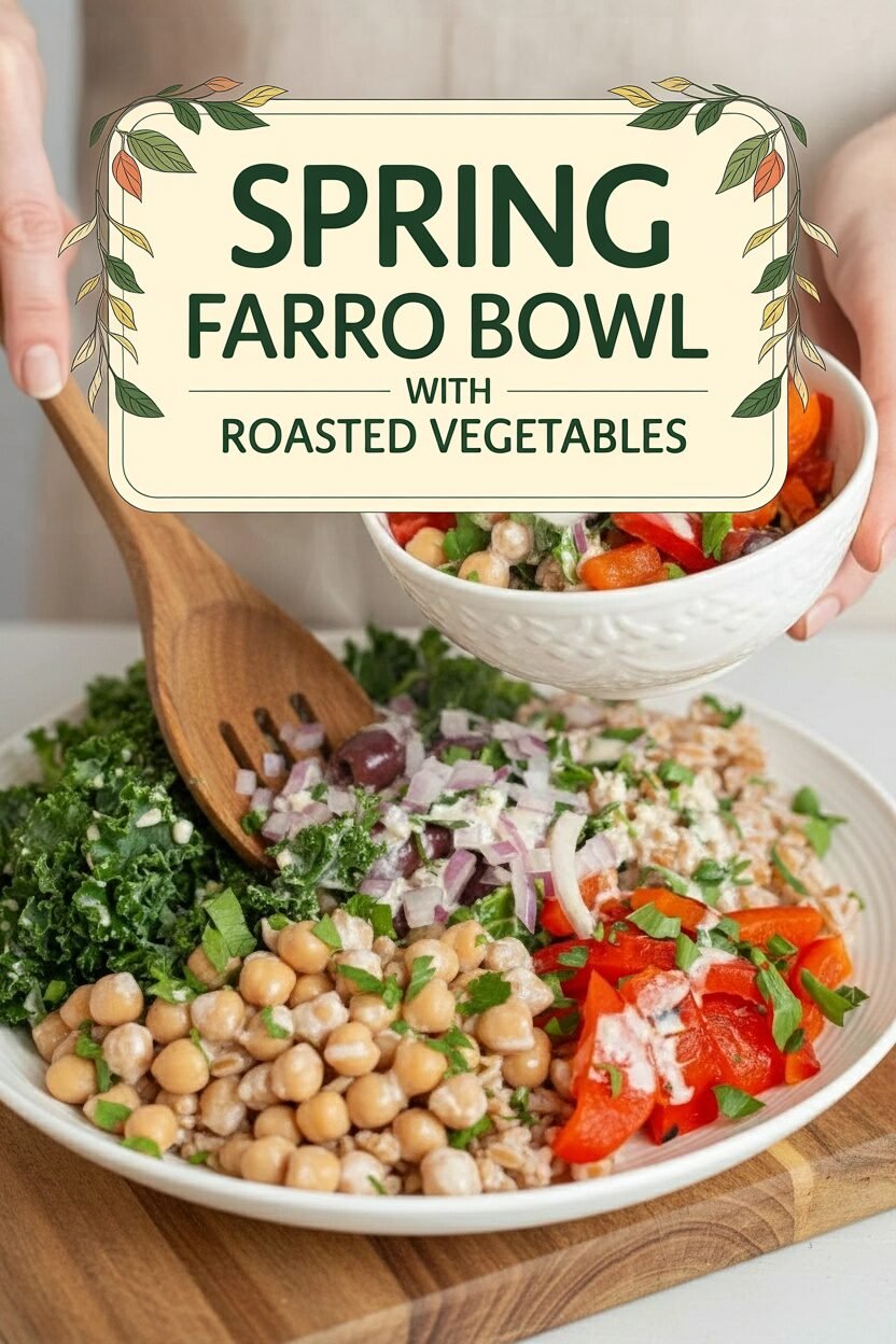 Spring Farro Bowl with Roasted Vegetables