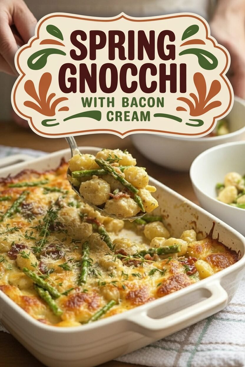 Spring Gnocchi with Bacon and Cream