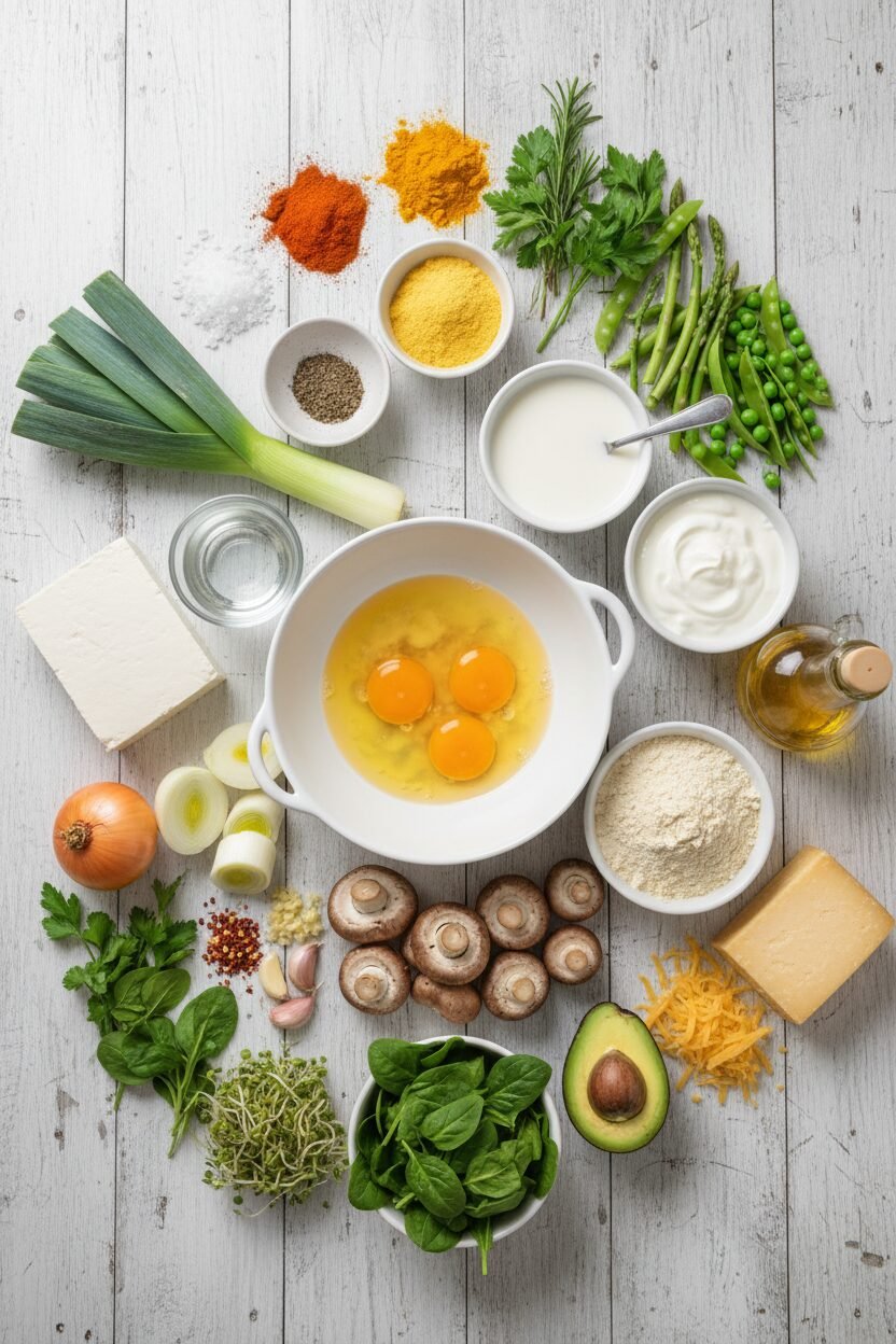 Spring Lentil Frittata with Fresh Vegetables