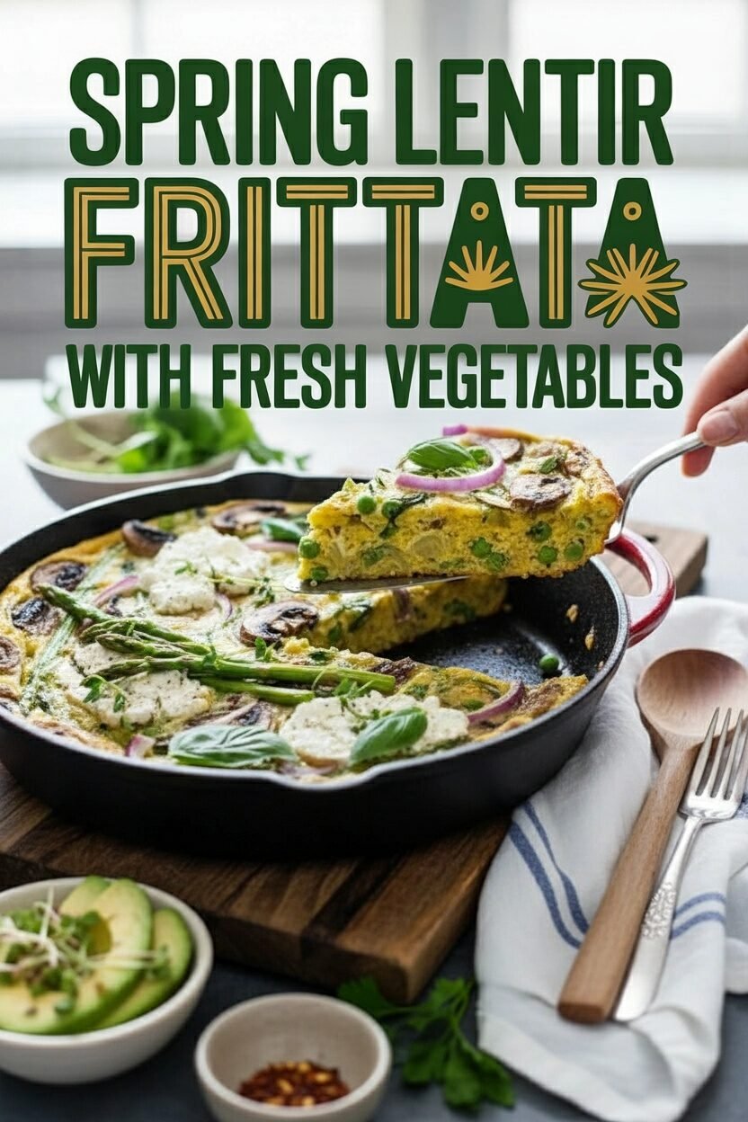 Spring Lentil Frittata with Fresh Vegetables