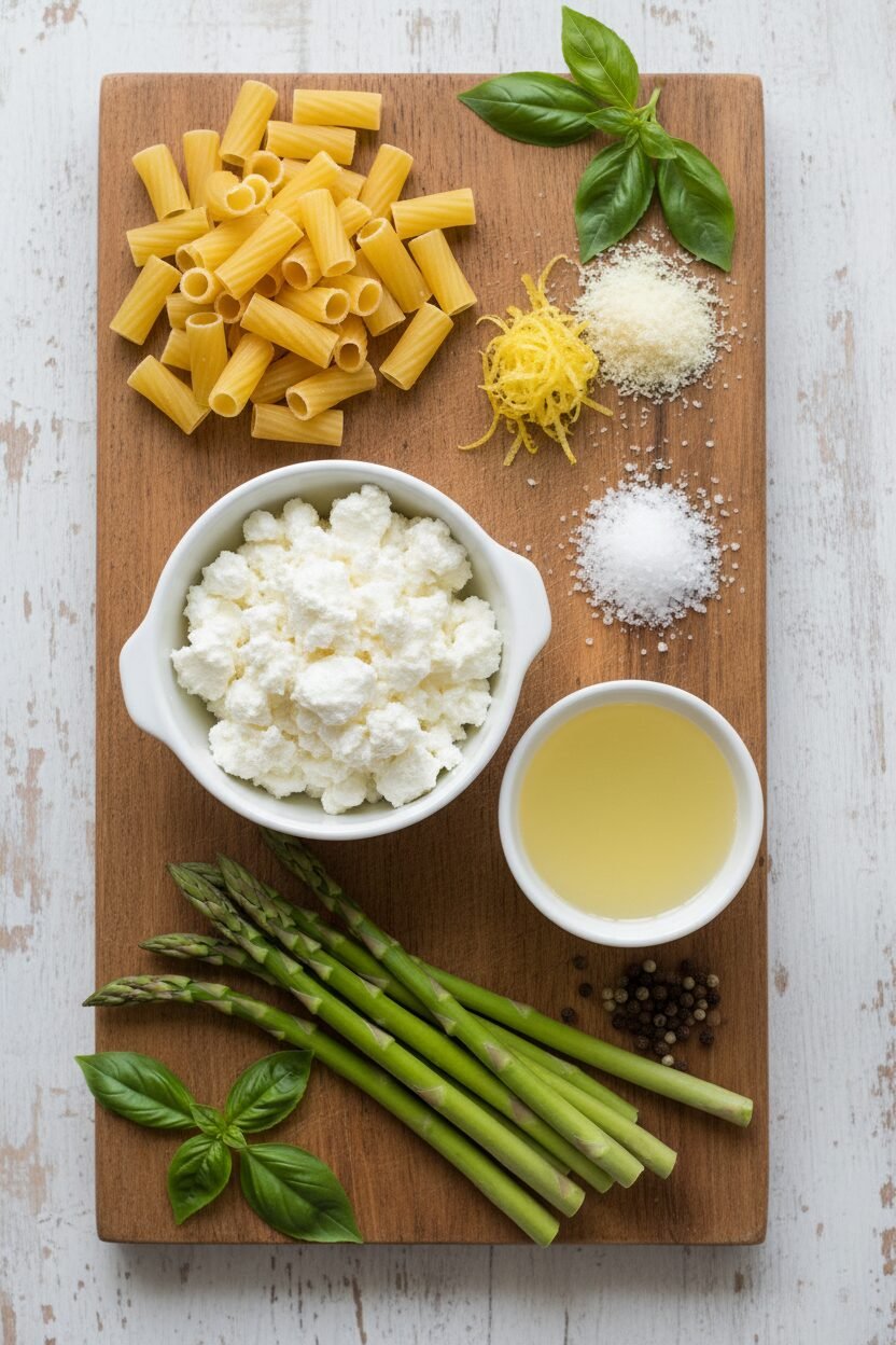 Spring Pasta with Lemon Ricotta and Asparagus