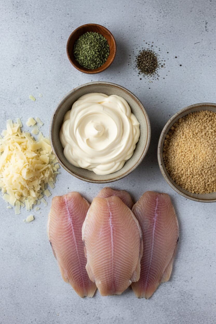 Spring Pea and Parmesan Crusted Tilapia