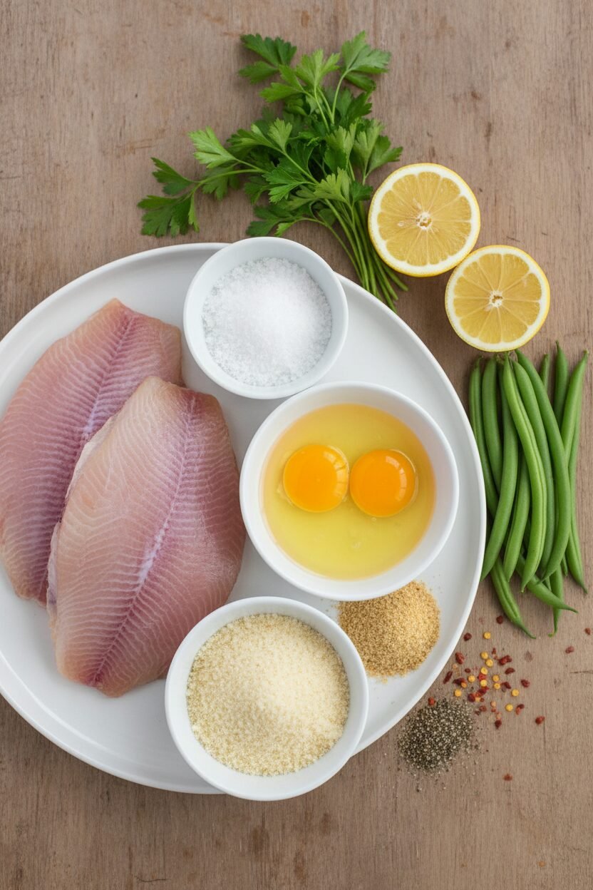 Spring Pea and Parmesan Crusted Tilapia