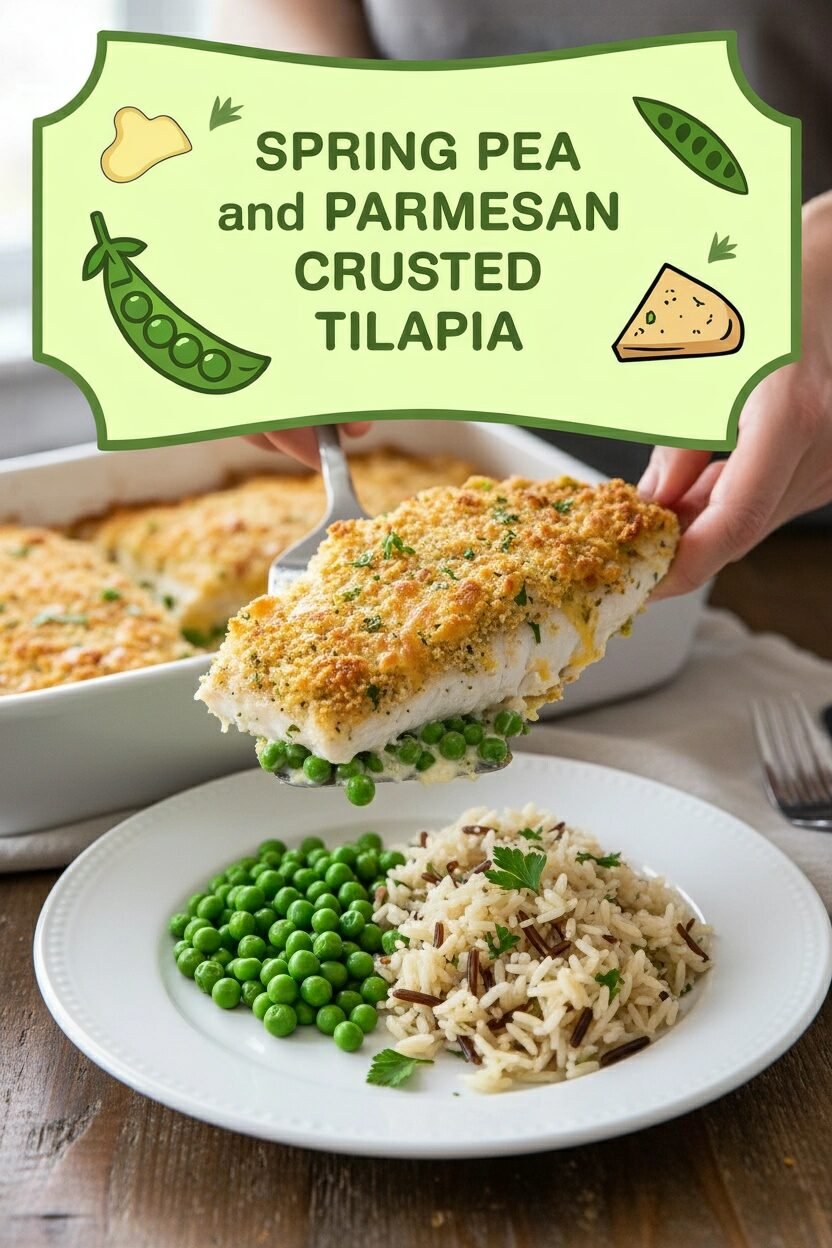 Spring Pea and Parmesan Crusted Tilapia