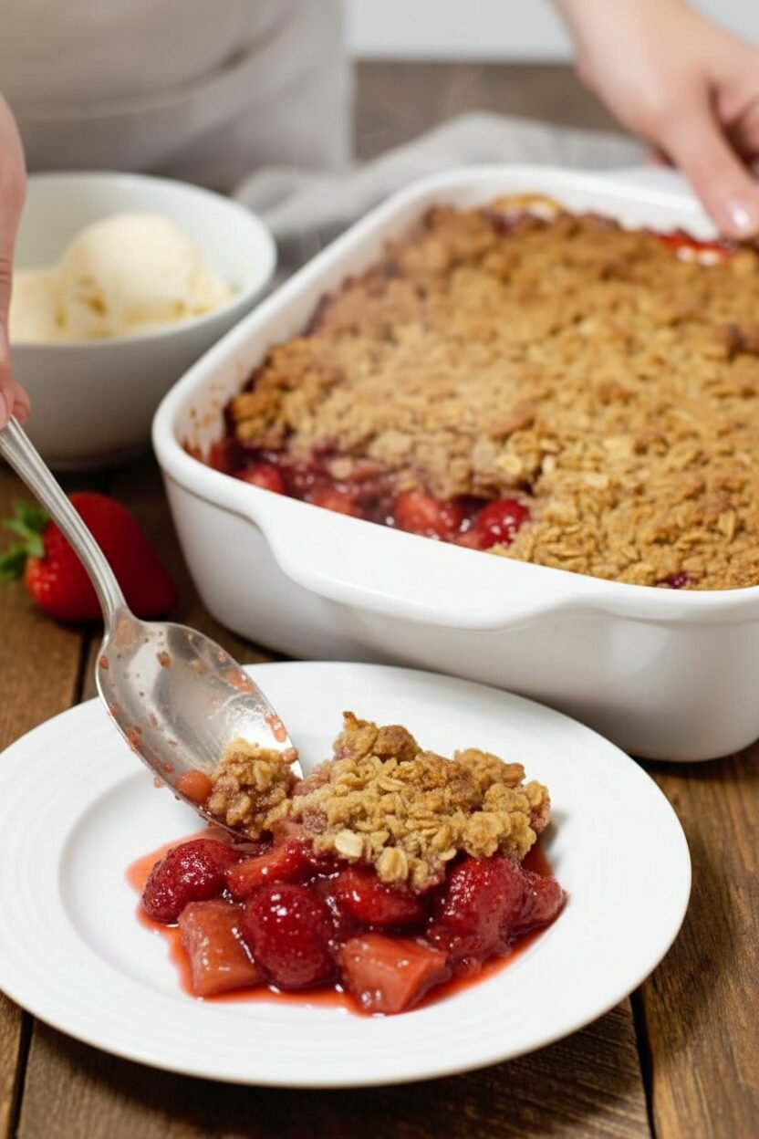 Spring Strawberry Rhubarb Crumble