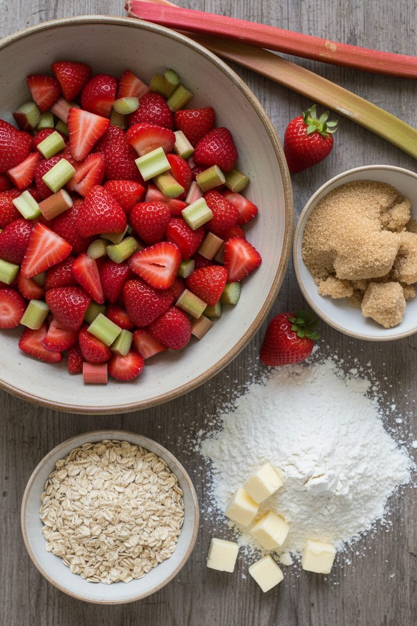 Spring Strawberry Rhubarb Crumble