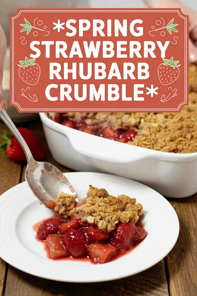 Spring Strawberry Rhubarb Crumble