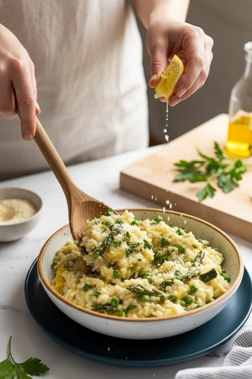 Spring Vegetable Parmesan Risotto