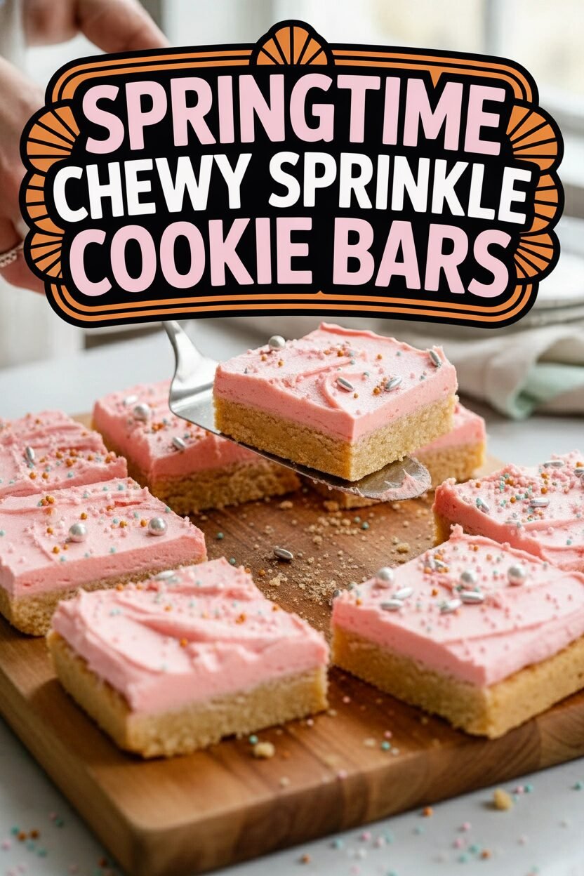 Springtime Chewy Sprinkle Cookie Bars