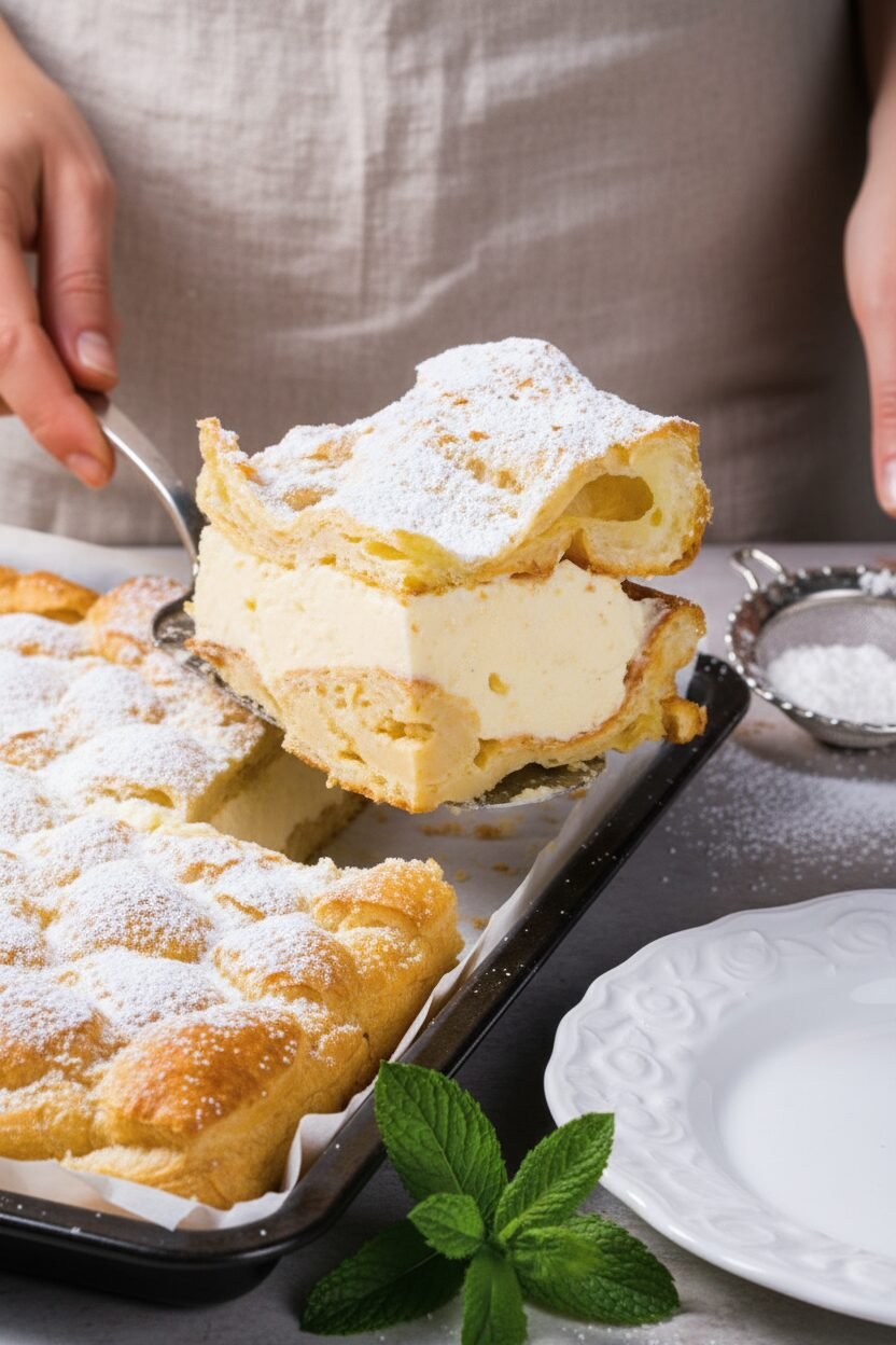 Springtime Karpatka Polish Cream Puff Delight