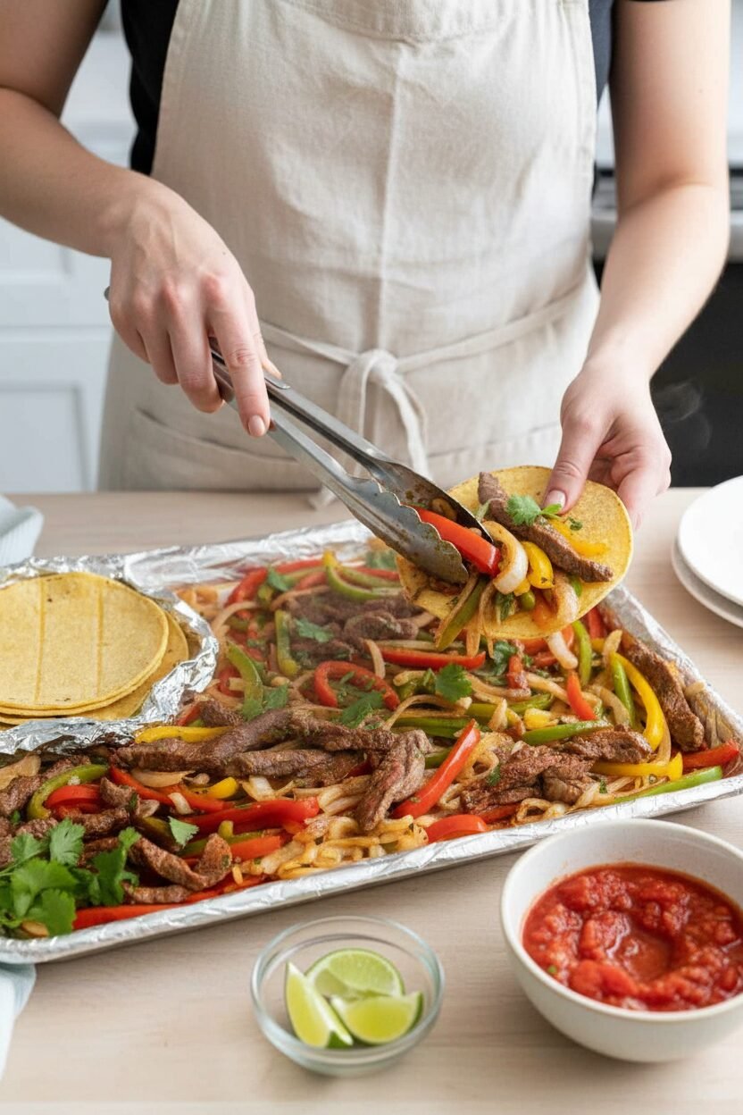 Steak and Pepper Sheet Pan Fajitas