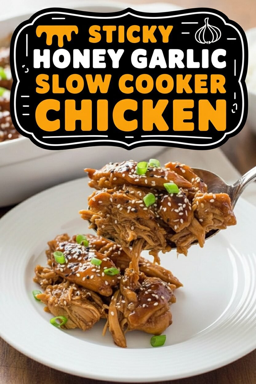 Sticky Honey Garlic Slow Cooker Chicken