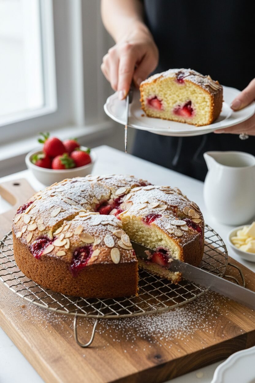 Strawberry Almond Brunch Pound Cake