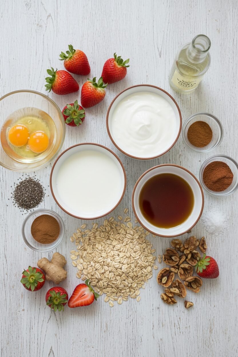 Strawberry Chia Baked Oatmeal Delight