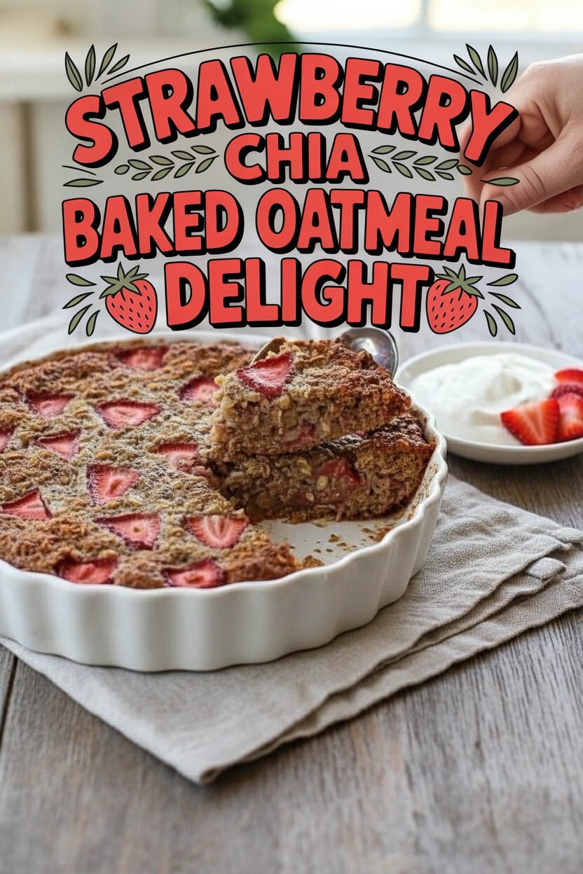 Strawberry Chia Baked Oatmeal Delight