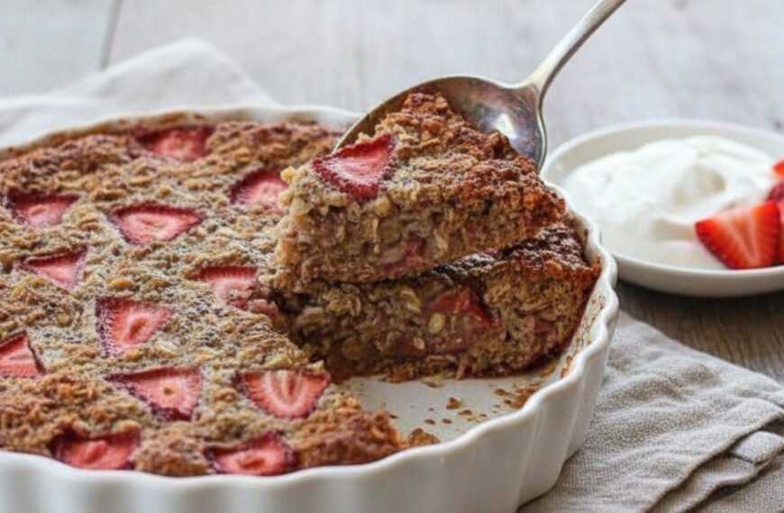 Strawberry Chia Baked Oatmeal Delight
