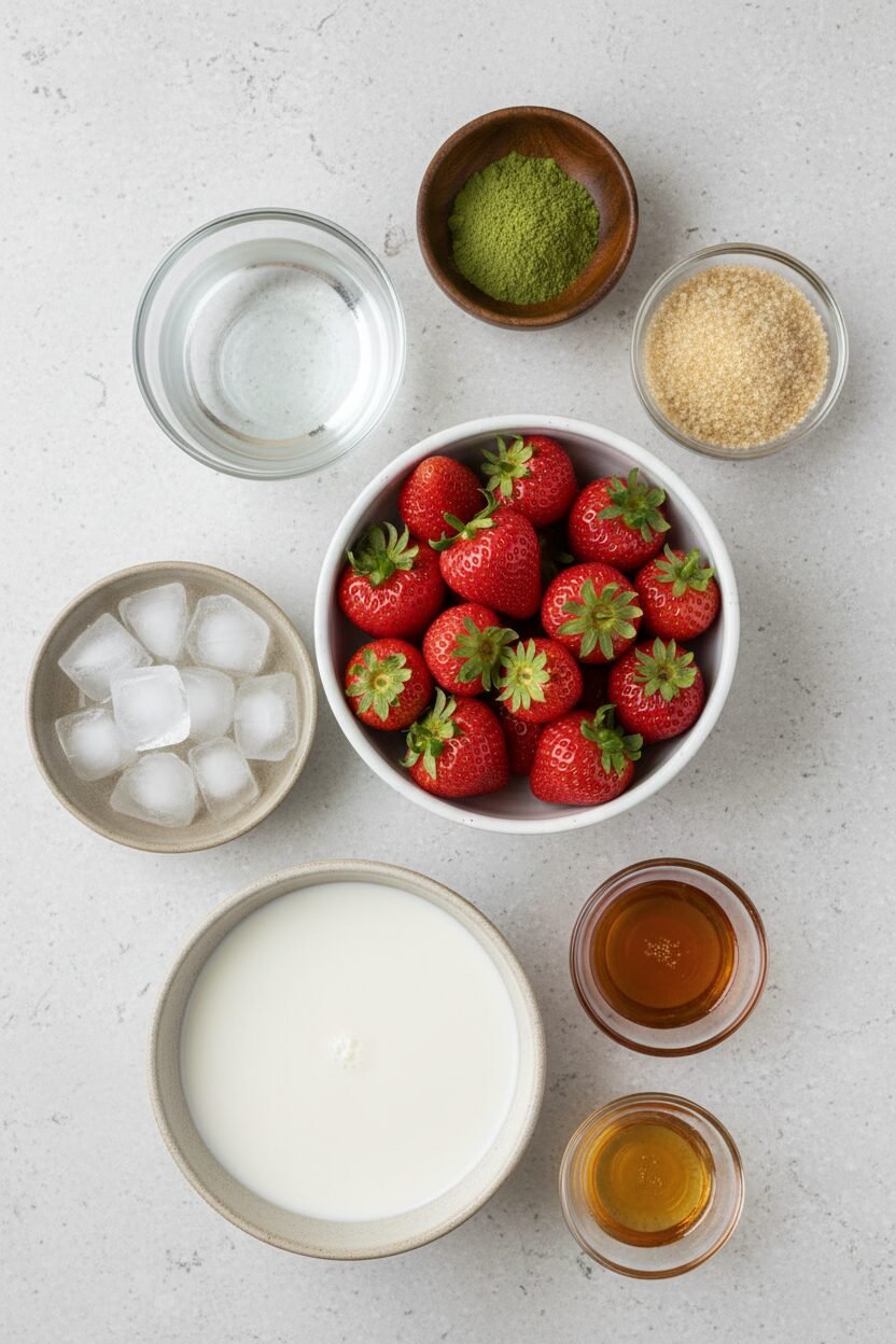 Strawberry Matcha Latte with Creamy Layers