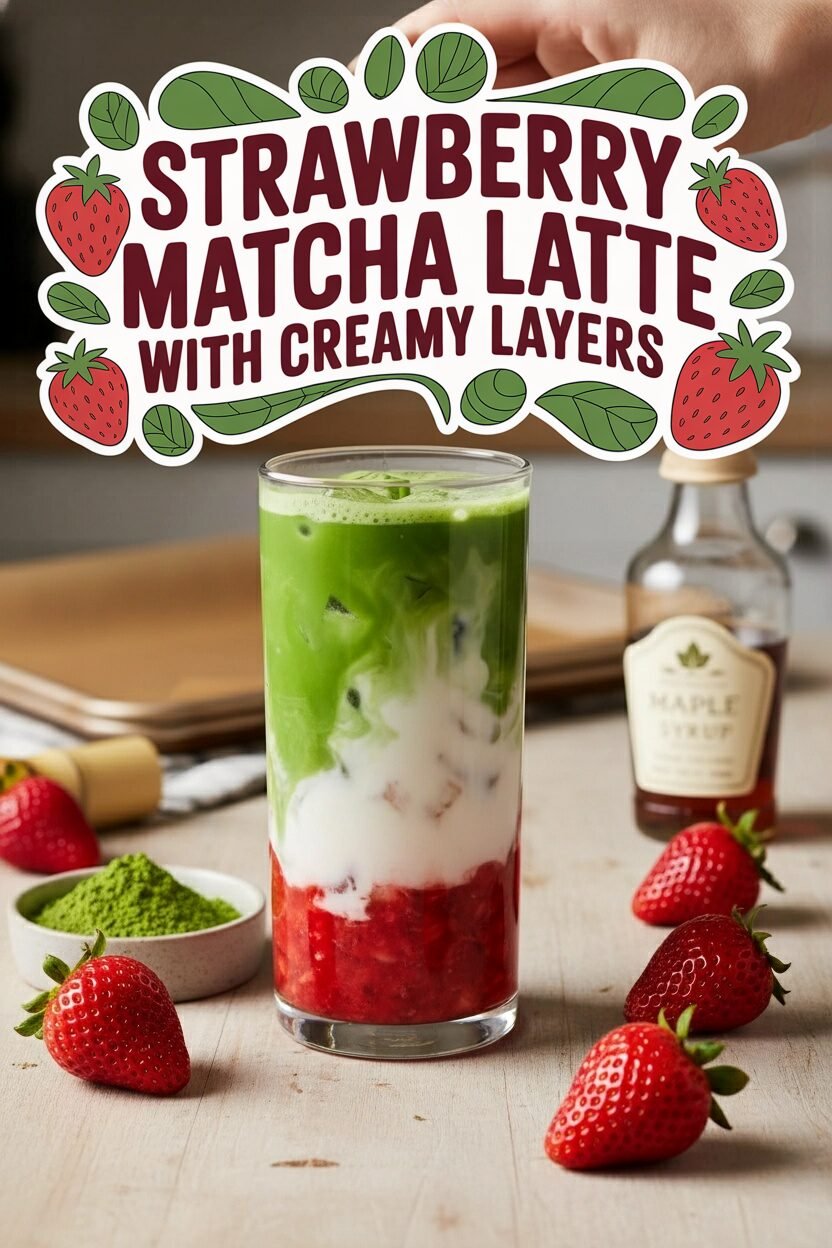 Strawberry Matcha Latte with Creamy Layers
