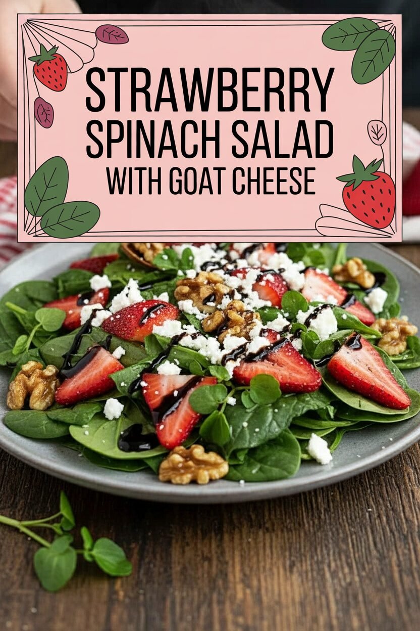 Strawberry Spinach Salad with Goat Cheese