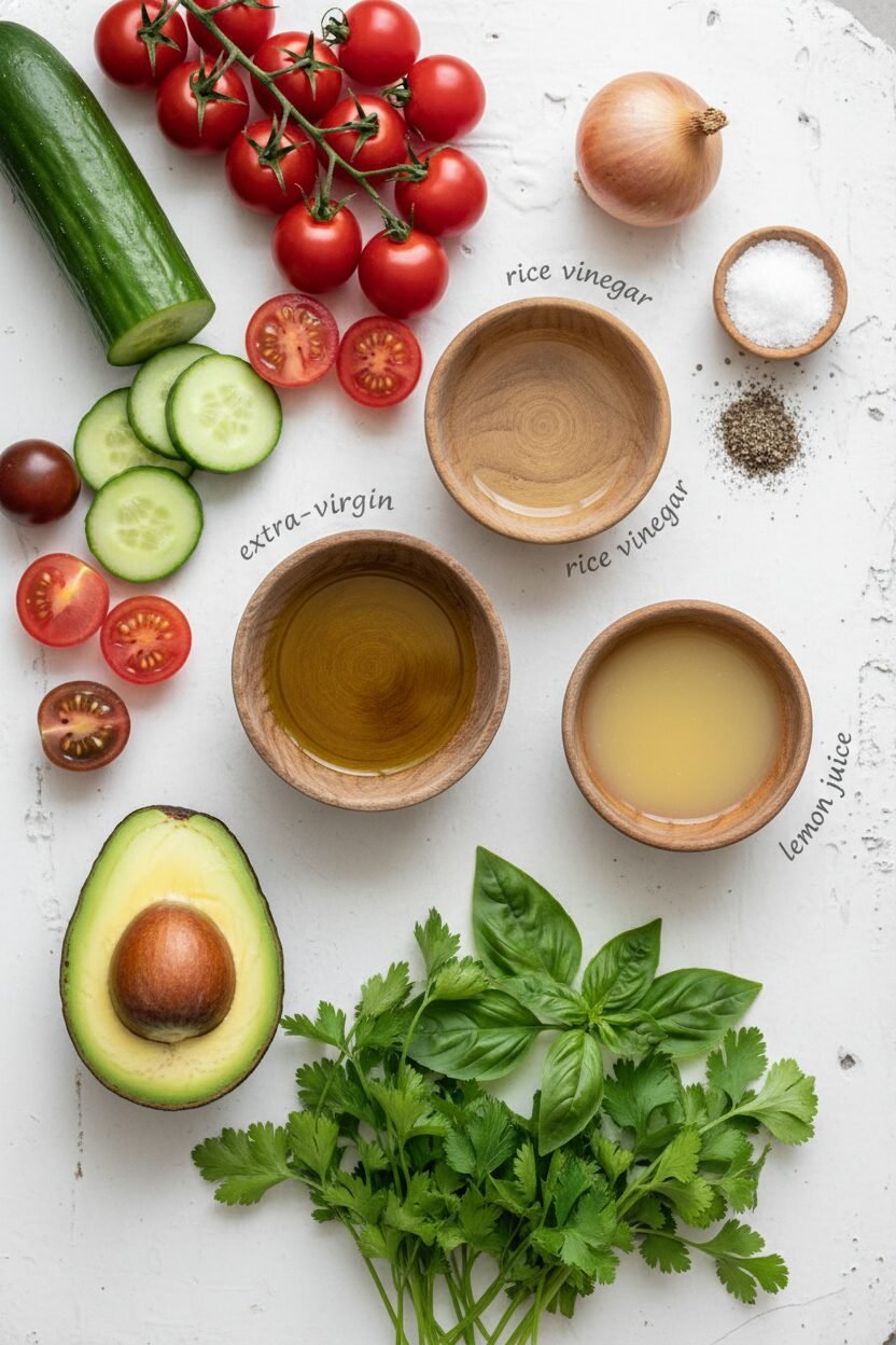 Summer Avocado Salad with Lemon Dressing